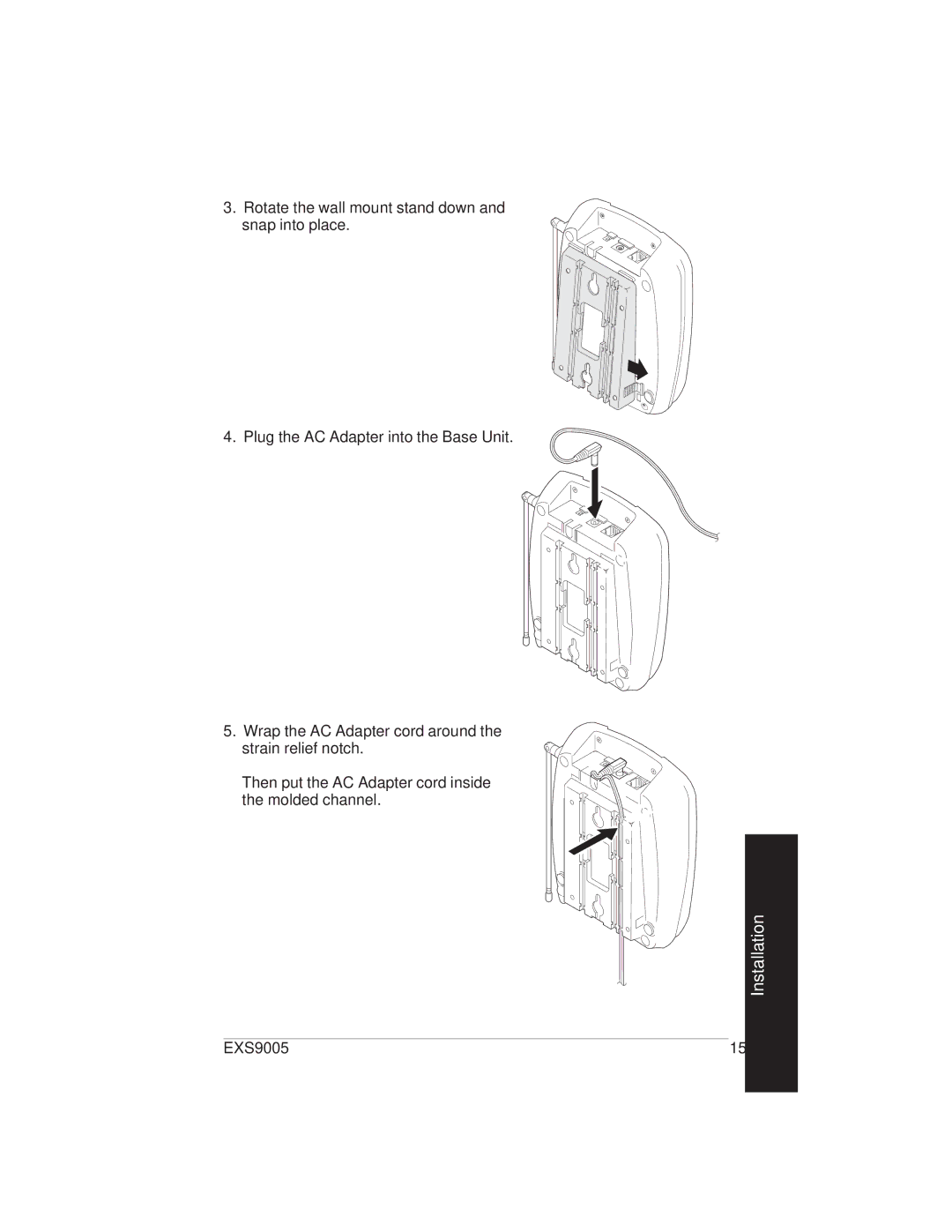 Uniden EXS9005 manual Installation 