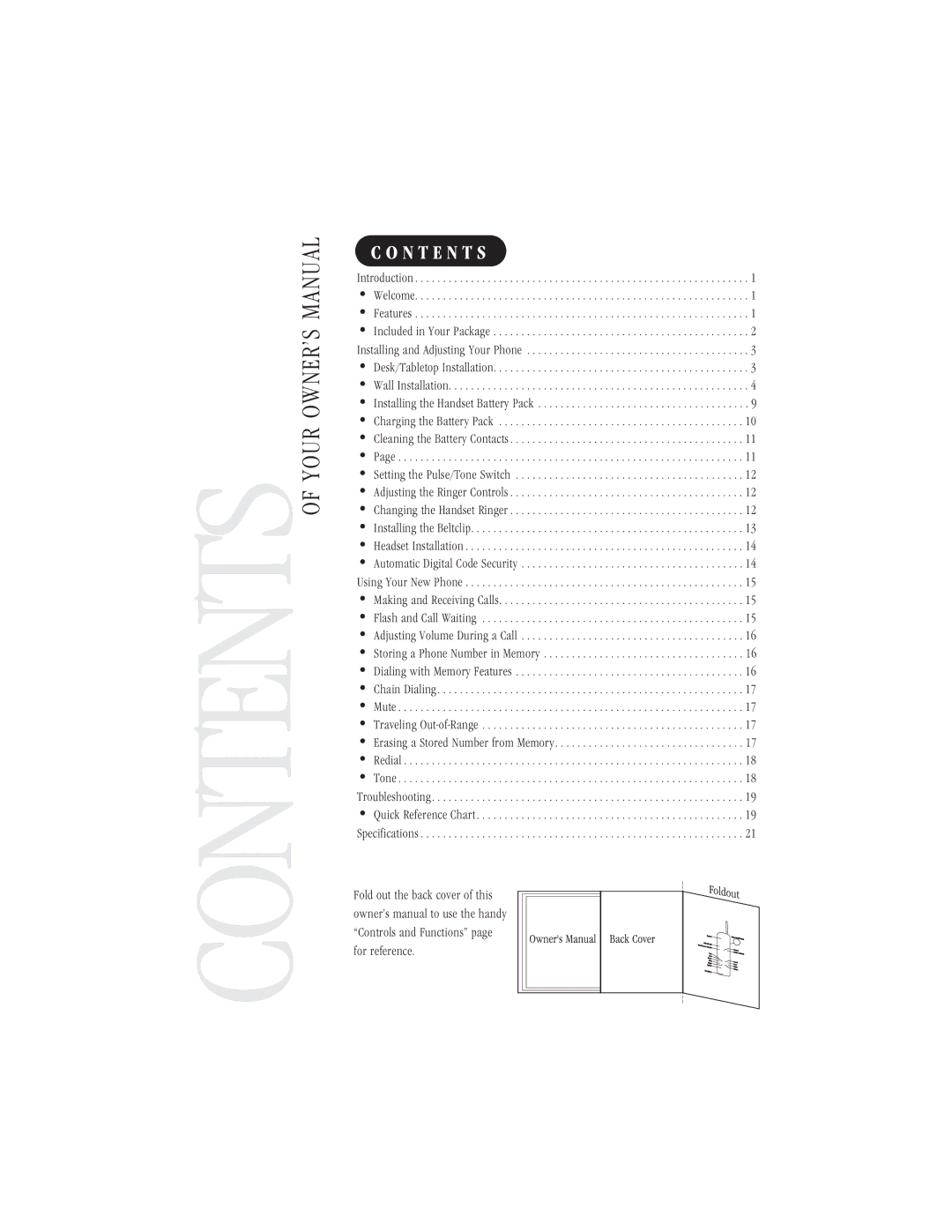 Uniden EXS9110 owner manual Contents 