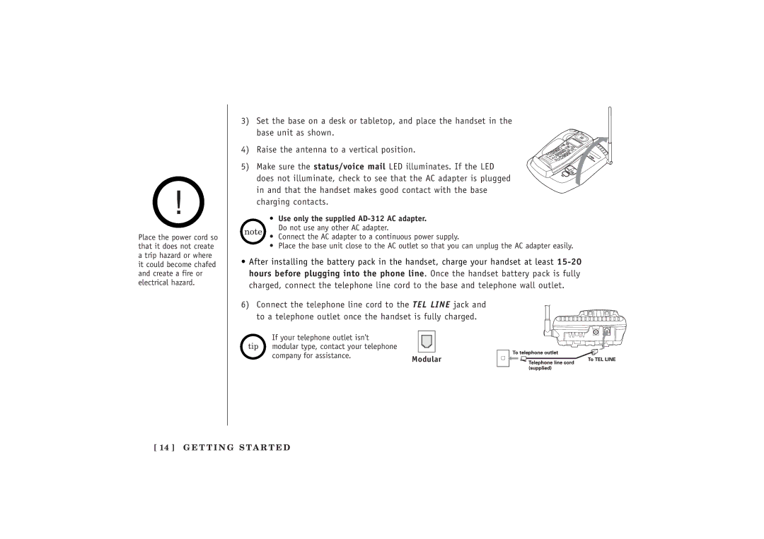 Uniden EXT 1480 manual Modular 