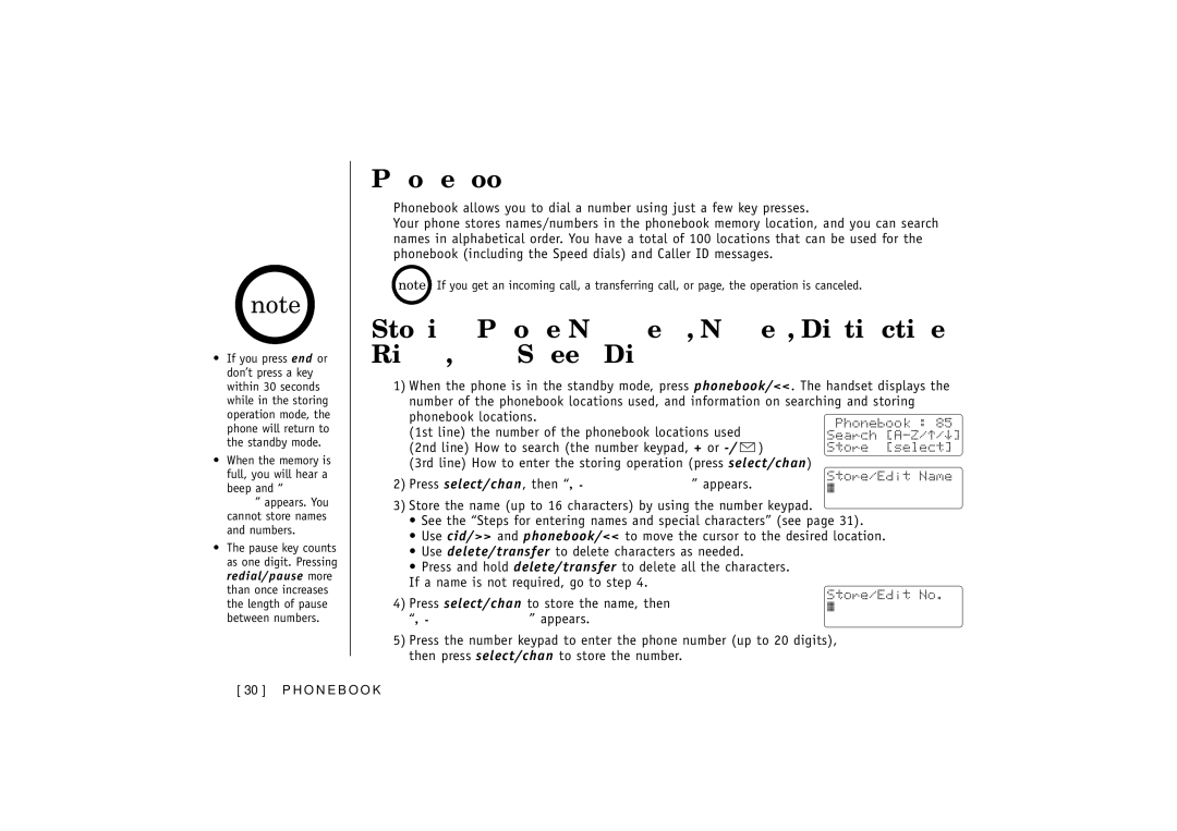 Uniden EXT 1480 manual Phonebook 