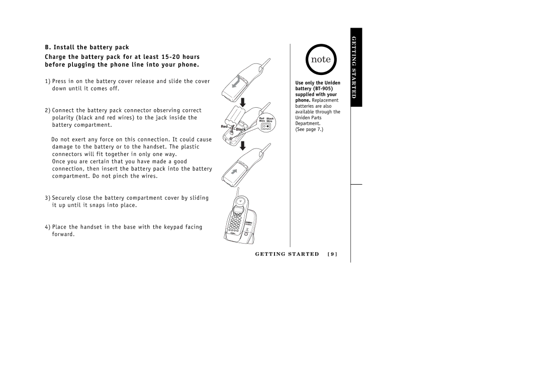 Uniden EXT 176 manual See 