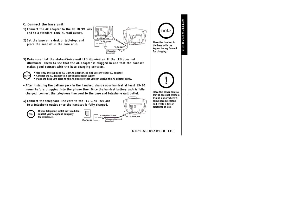 Uniden EXT 176 manual Connect the base unit, For assistance Modular 