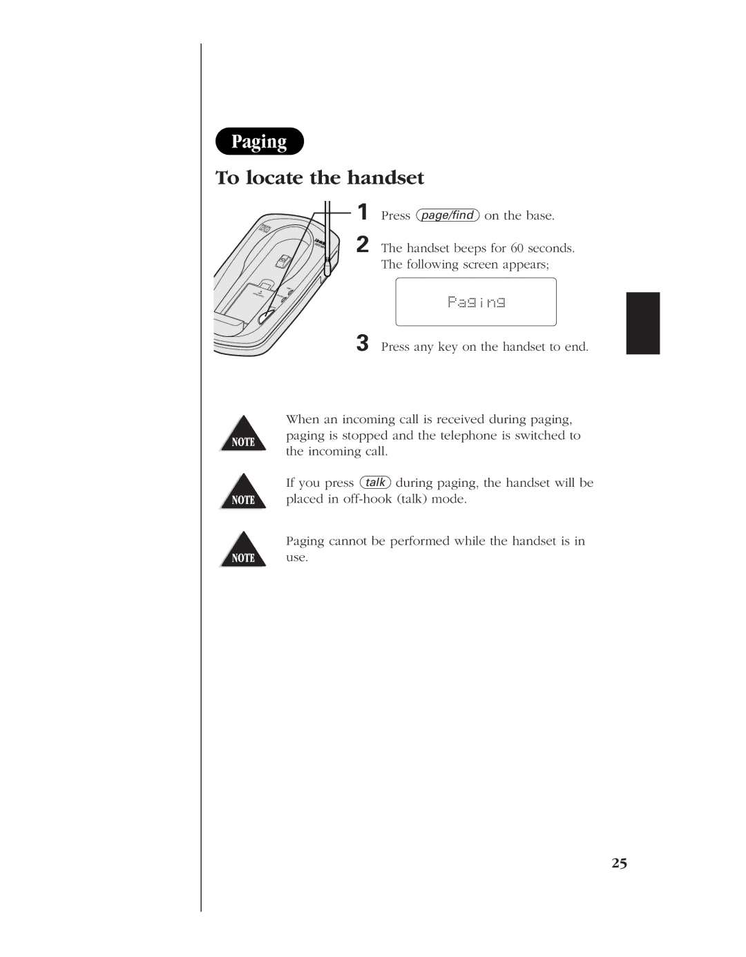 Uniden EXT 1960 manual Paging 