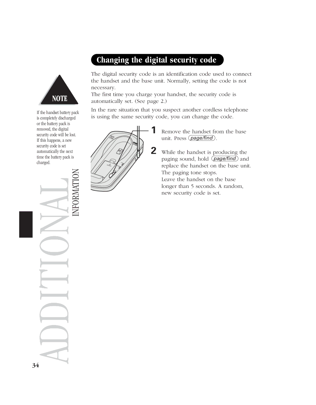 Uniden EXT 1960 manual Changing the digital security code, Unit. Press 