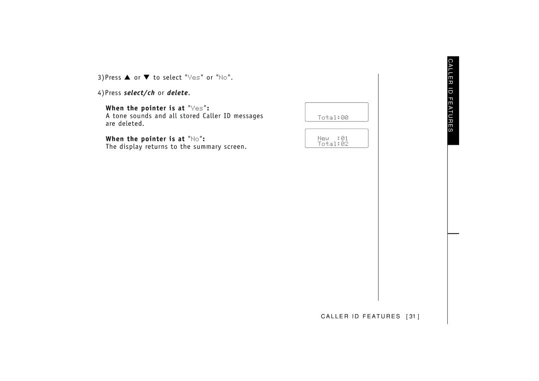 Uniden EXT1160, EXT1165 manual Press or to select Yes or No Press select/ch or delete 