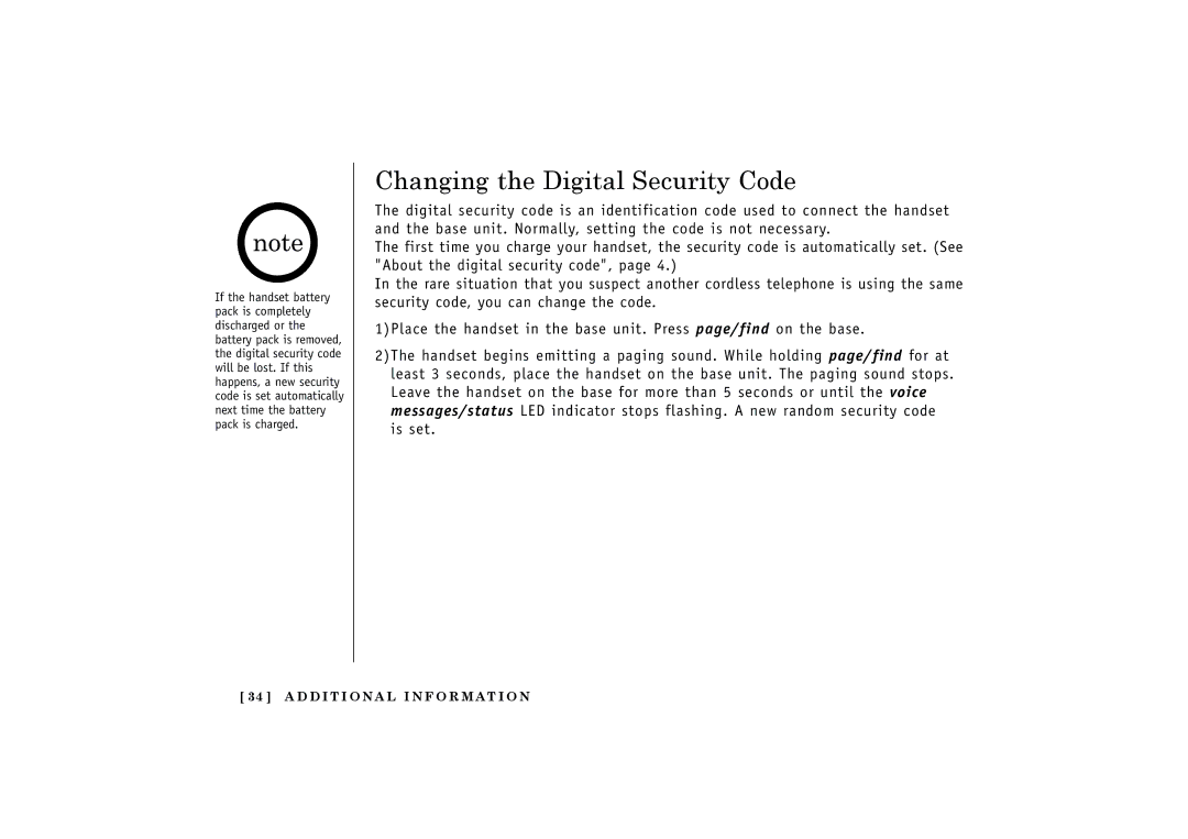 Uniden EXT1165, EXT1160 manual Changing the Digital Security Code 