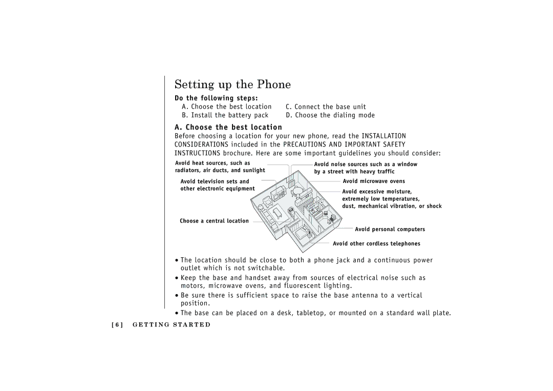 Uniden EXT1165, EXT1160 manual Setting up the Phone, Choose the best location, Do the following steps 