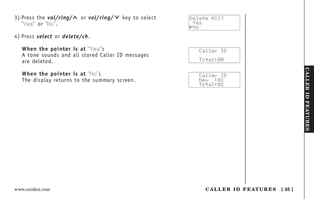 Uniden EXT3165 manual Or vol/ring 