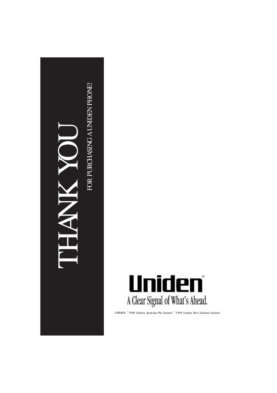 Uniden FP101 manual You 