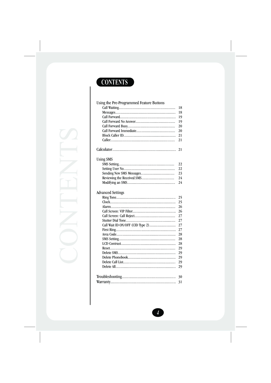 Uniden FP106 quick start Using SMS 