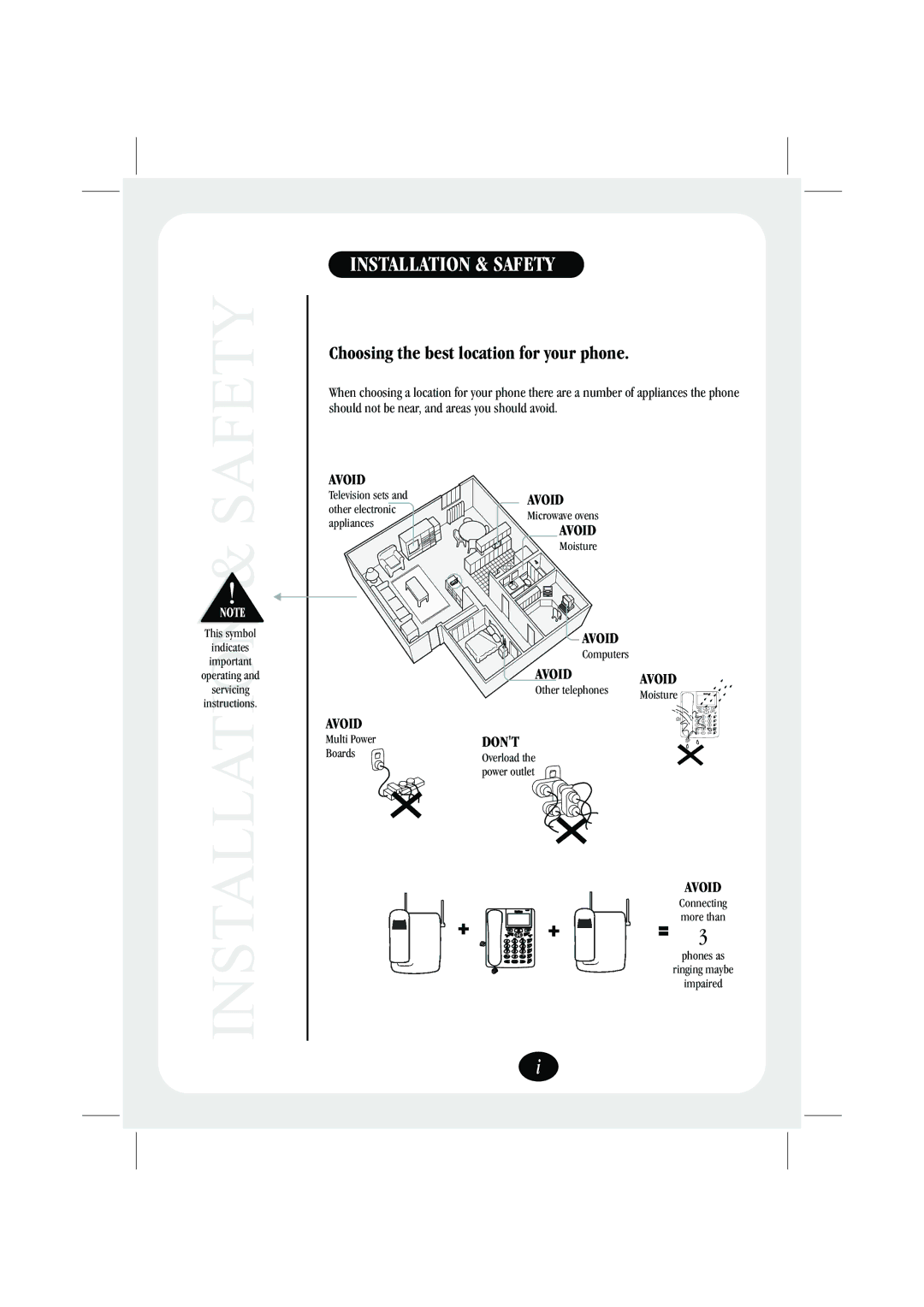 Uniden FP106 quick start Safety, Choosing the best location for your phone 