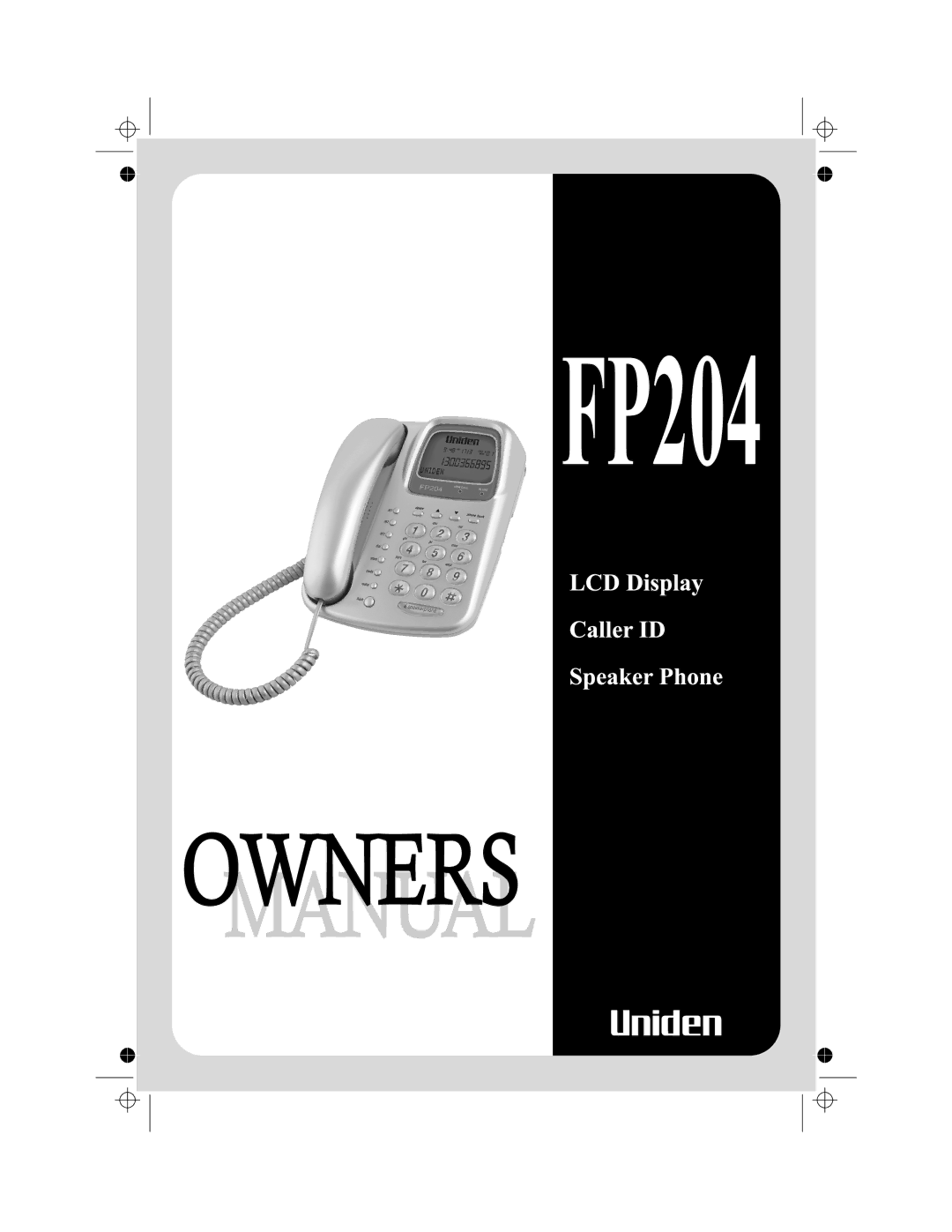 Uniden FP204 manual 