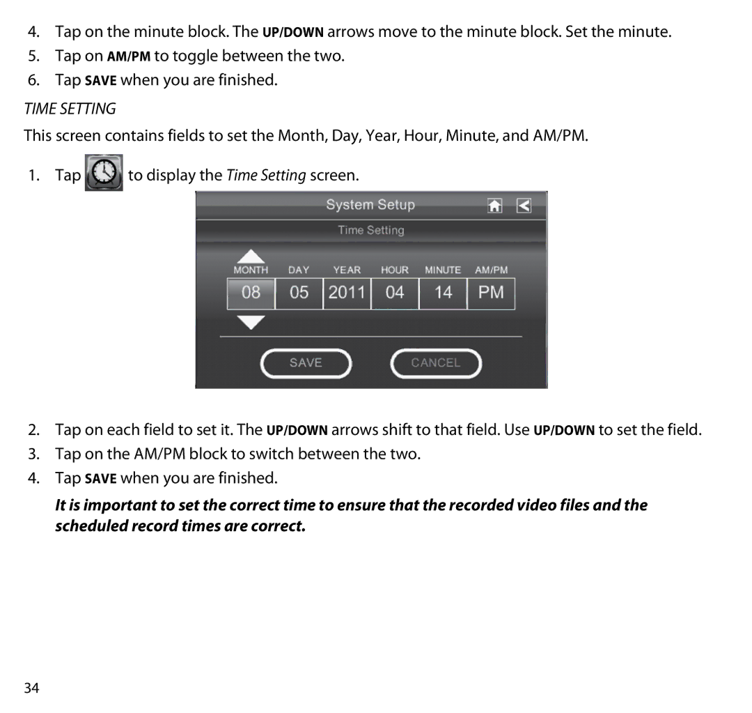 Uniden G403 manual Time Setting 