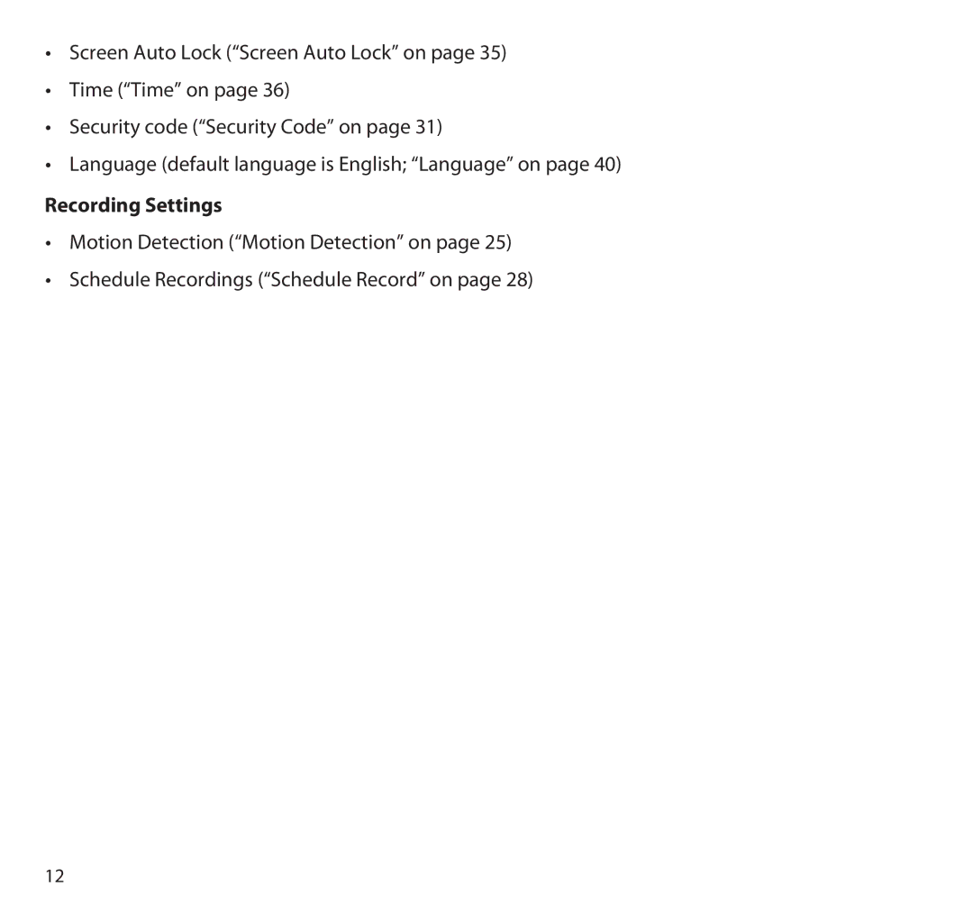 Uniden G955 manual Recording Settings 