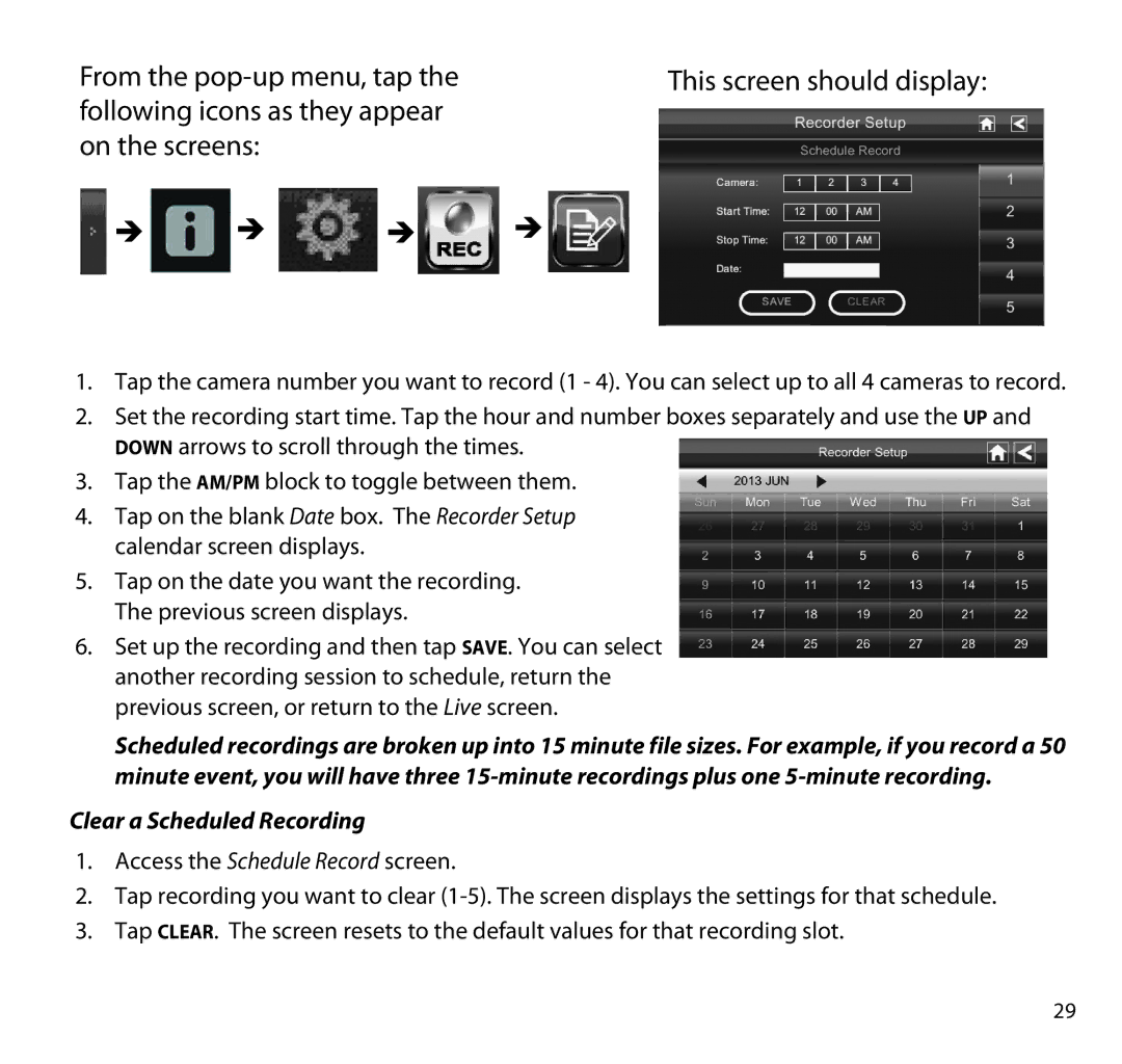 Uniden G955 manual Clear a Scheduled Recording 