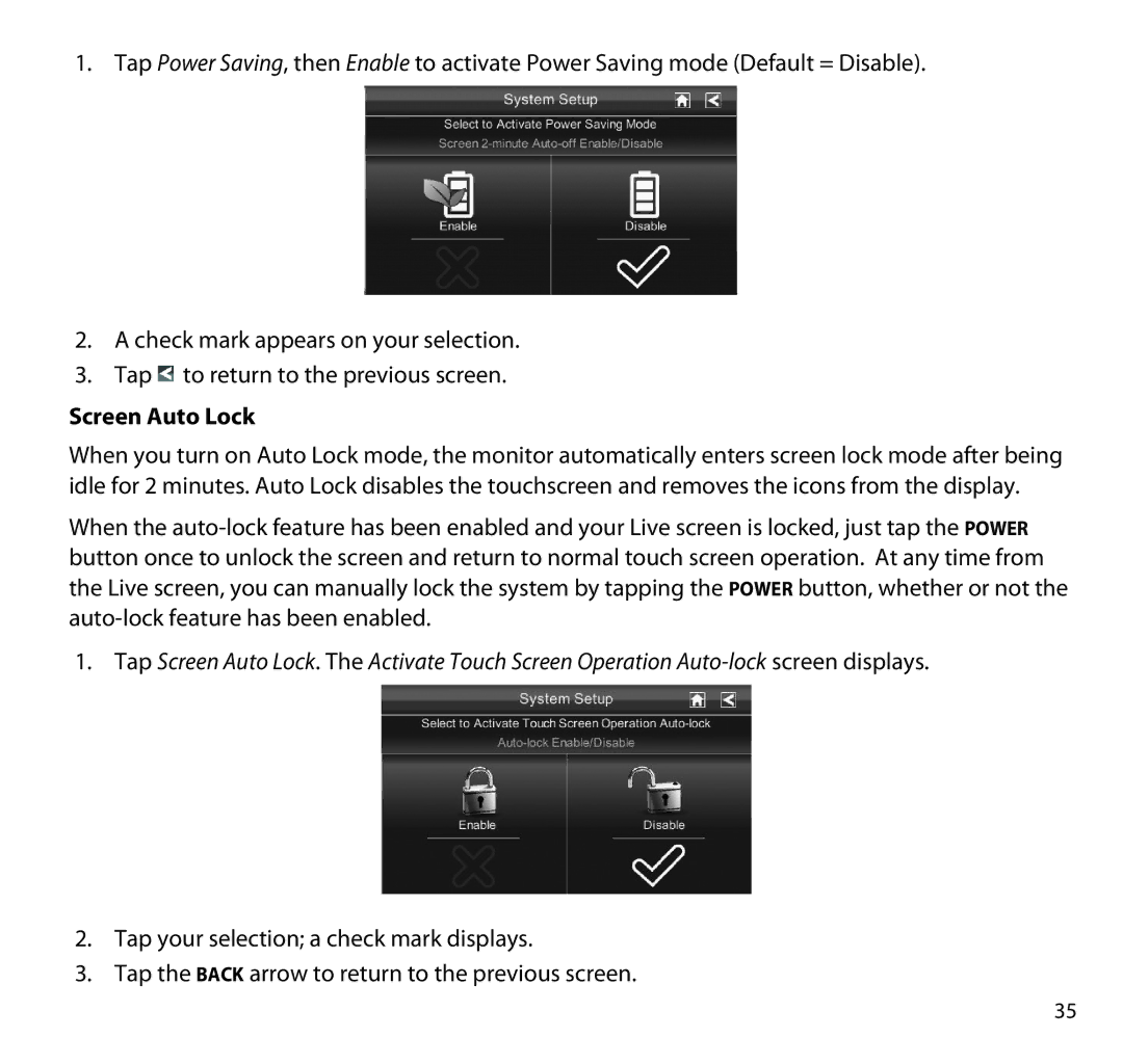 Uniden G955 manual Screen Auto Lock 