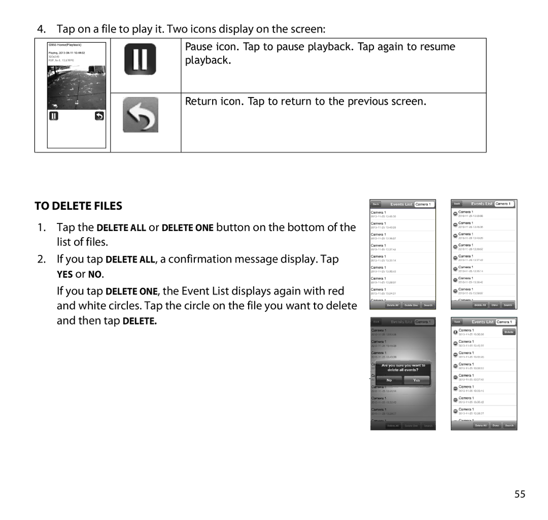 Uniden G955 manual To Delete Files 