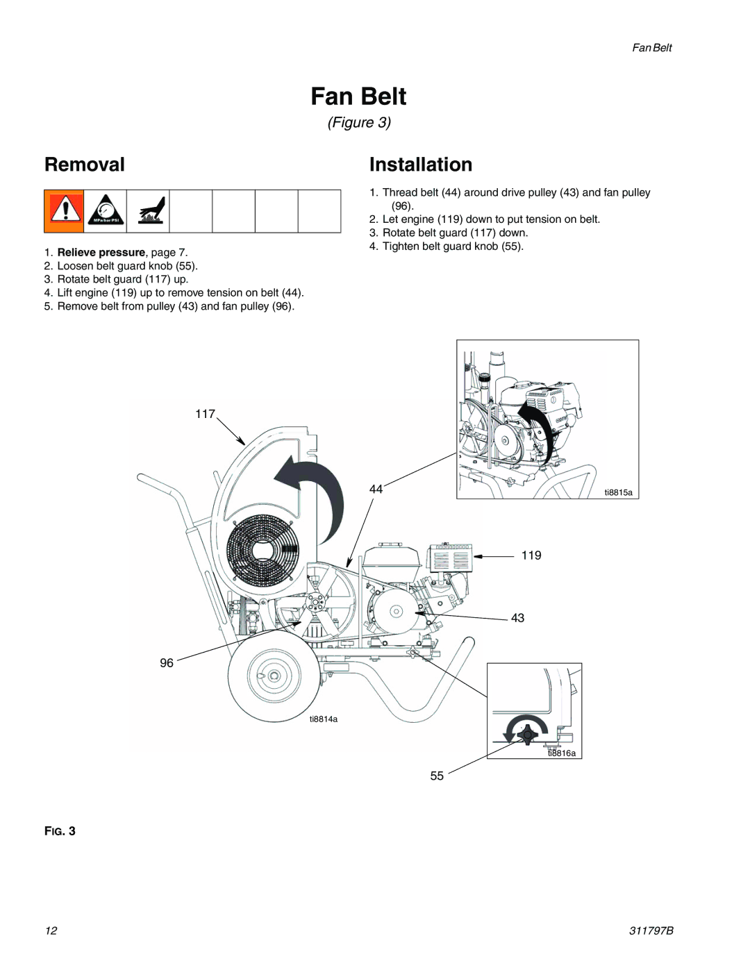 Uniden GH 230, GH 200, GH 130, GH 300 important safety instructions Fan Belt 