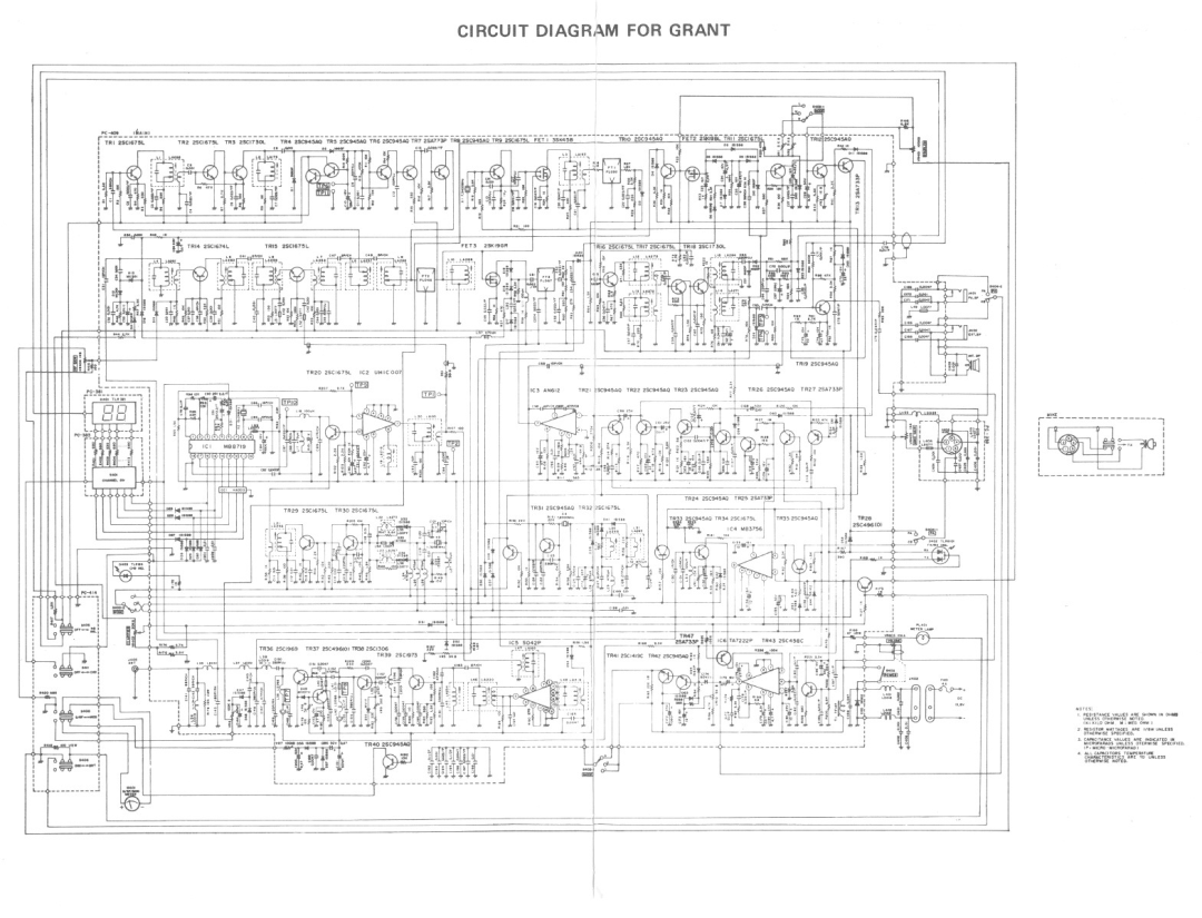 Uniden GRANT owner manual Circuit, For Grant 