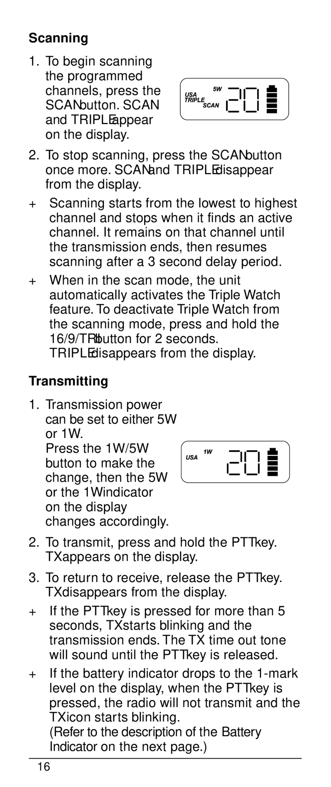 Uniden HH-985 warranty Scanning, Transmitting 