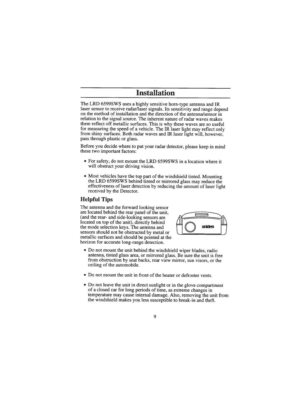 Uniden LRD 6599SWS manual 