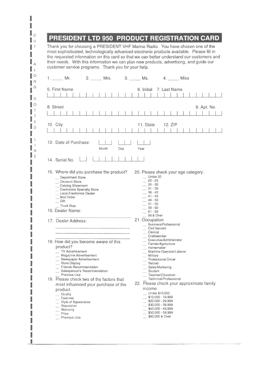 Uniden LTD 950 manual I T, I I 