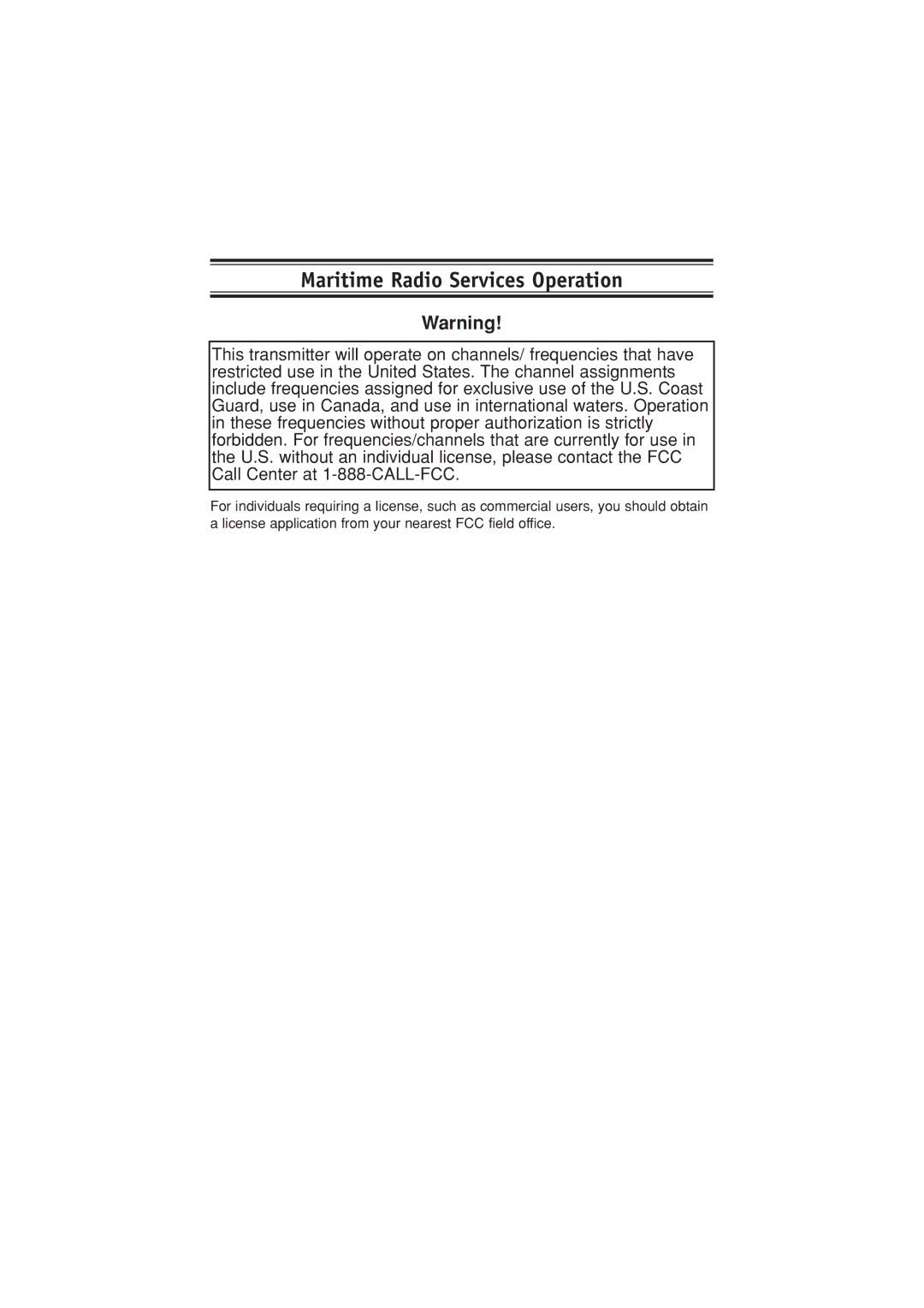 Uniden Marine Radio manual Maritime Radio Services Operation 