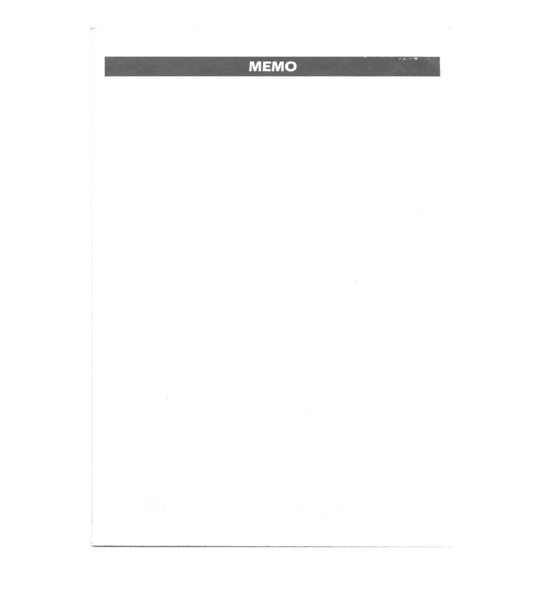 Uniden MC 610 owner manual Memo 