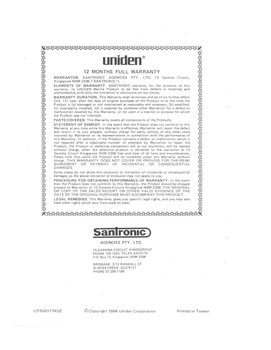 Uniden MC 724 owner manual Uniden@ 