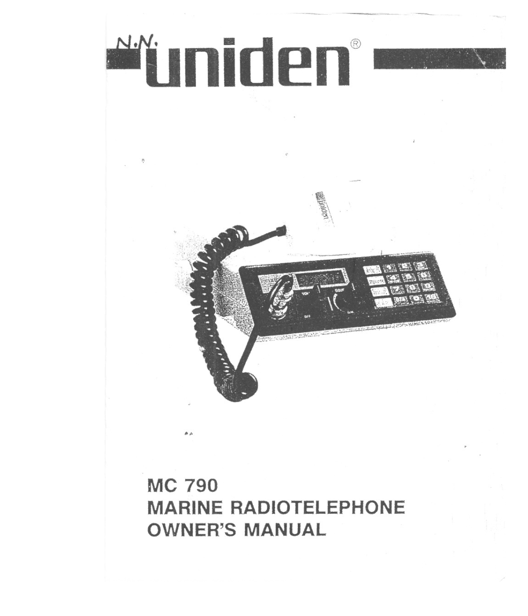 Uniden MC 790 owner manual ~n@ 