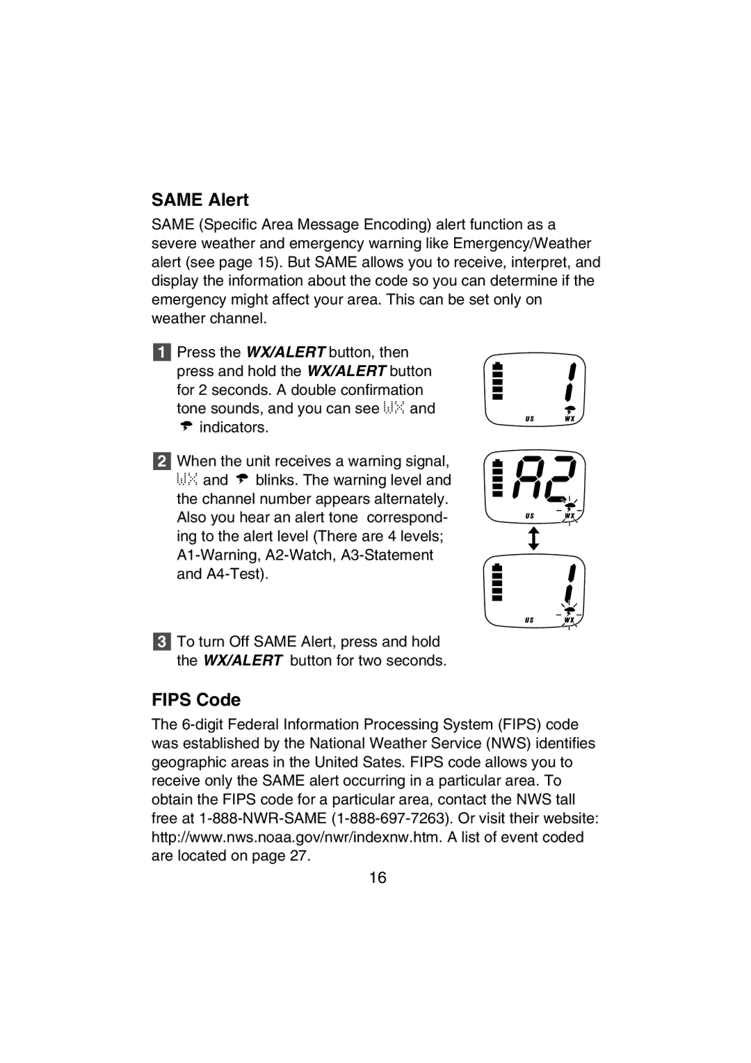 Uniden MHS350 manual Same Alert, Fips Code 