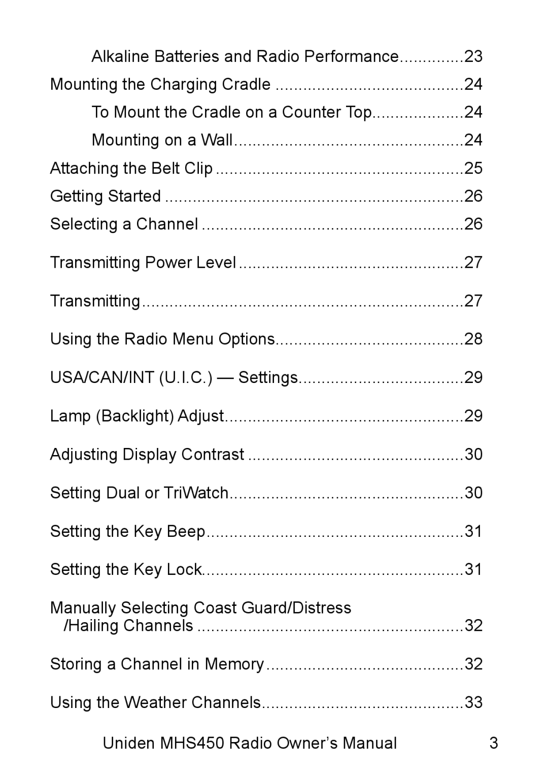 Uniden MHS450 owner manual Manually Selecting Coast Guard/Distress 