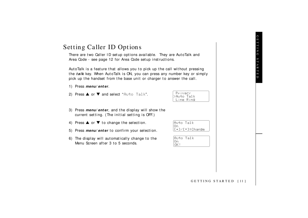 Uniden OCT4960-2 manual Setting Caller ID Options 