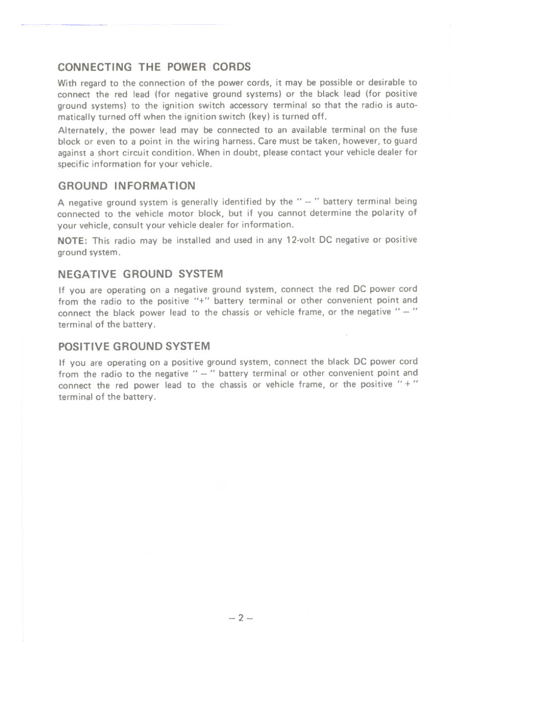 Uniden PC122AM/SSB owner manual Connecting the Power Cords 