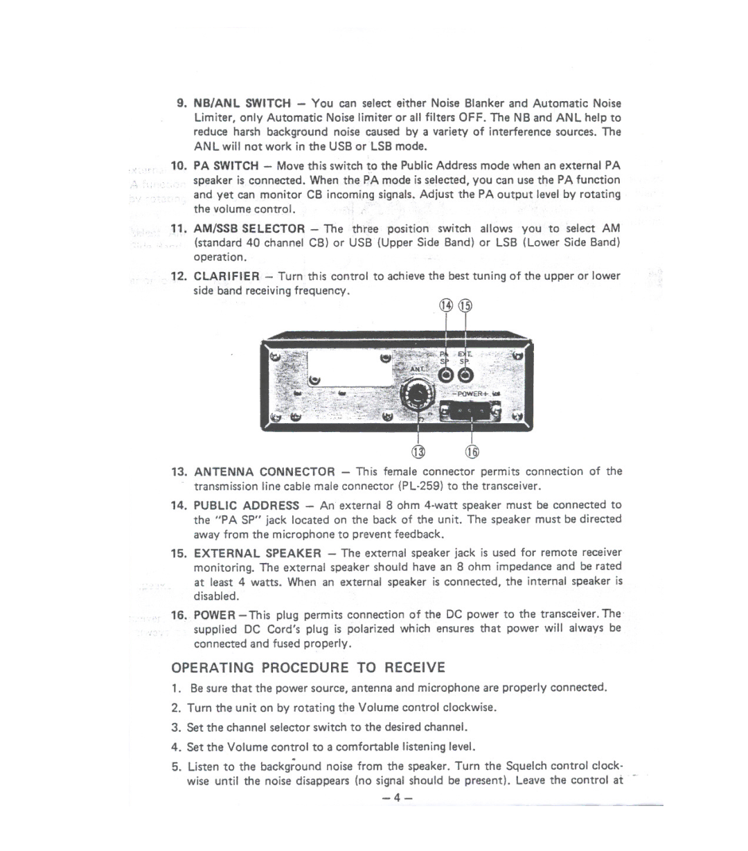 Uniden PC122XL manual Operating Procedure to Receive 