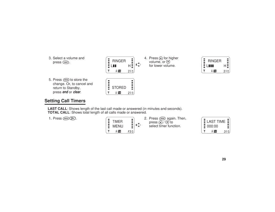 Uniden PCD1080, PCD1086, PCD1087 manual Setting Call Timers, Last Time 