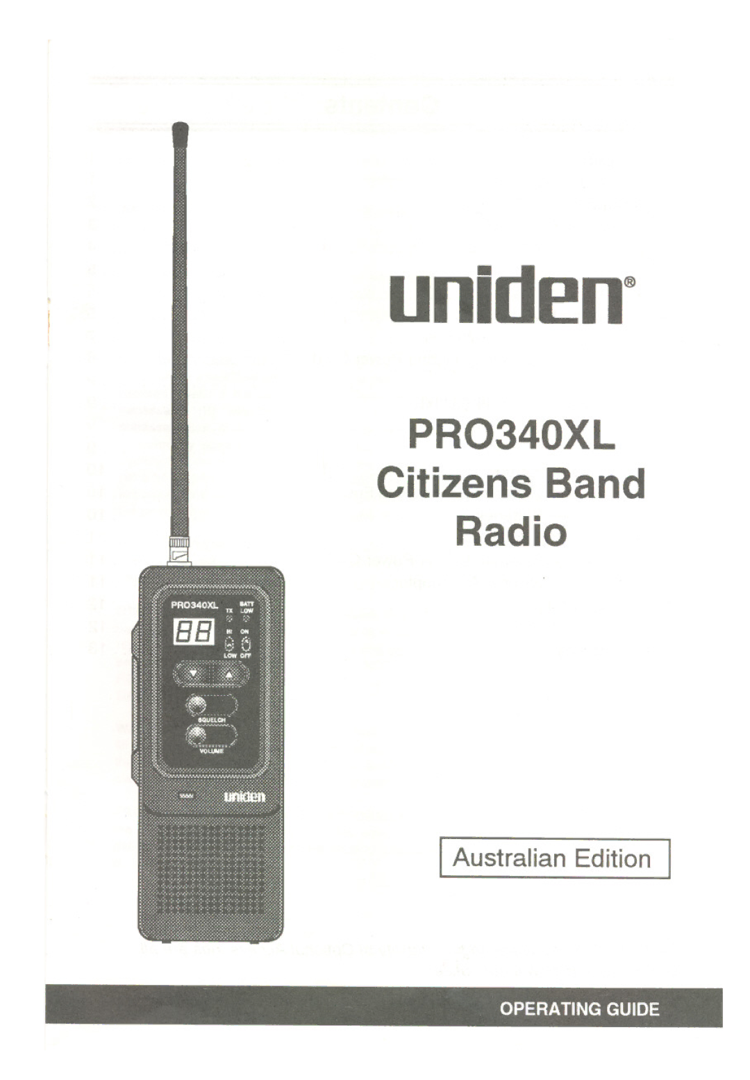 Uniden PRO340XL manual Unid~n@ 