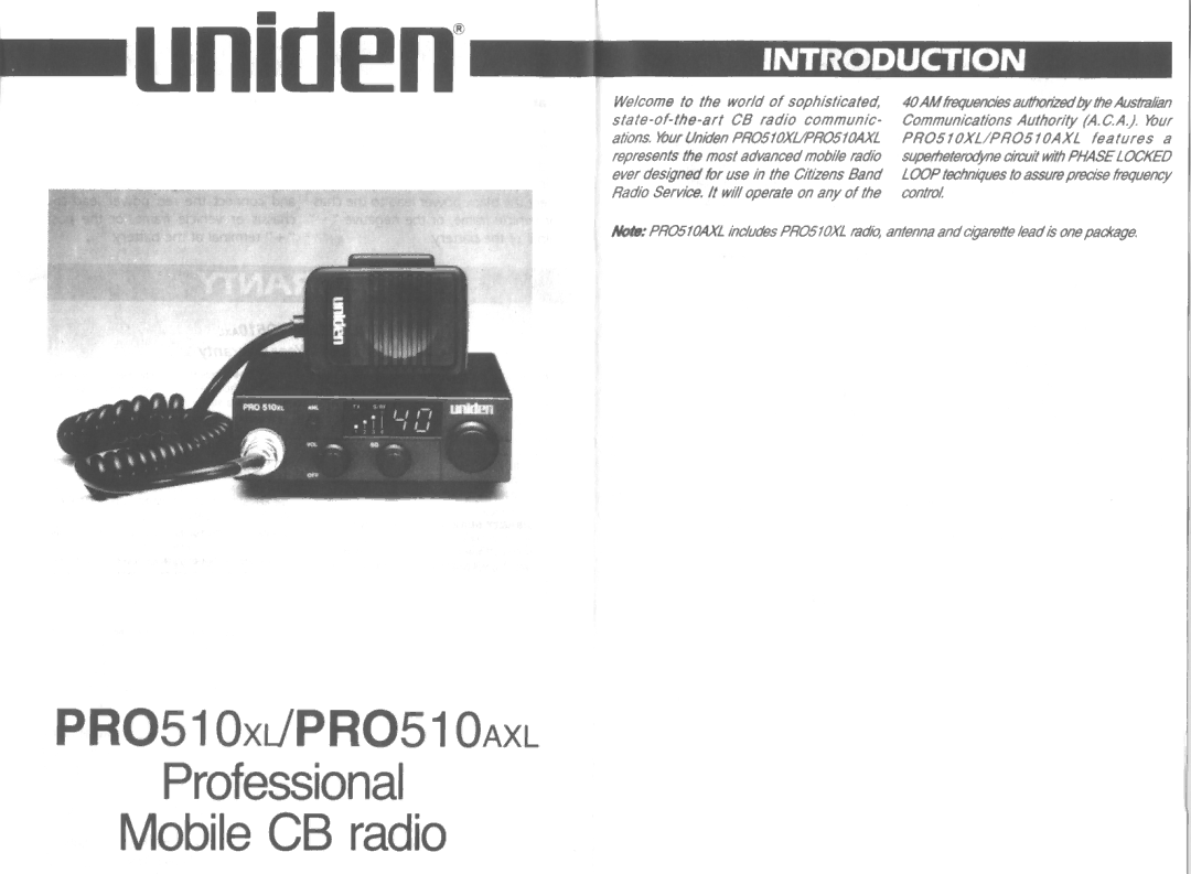 Uniden PRO510AXL manual 