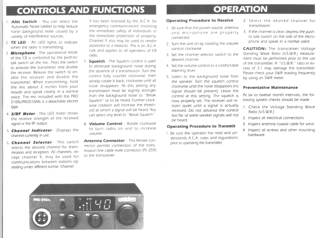 Uniden PRO510AXL manual 