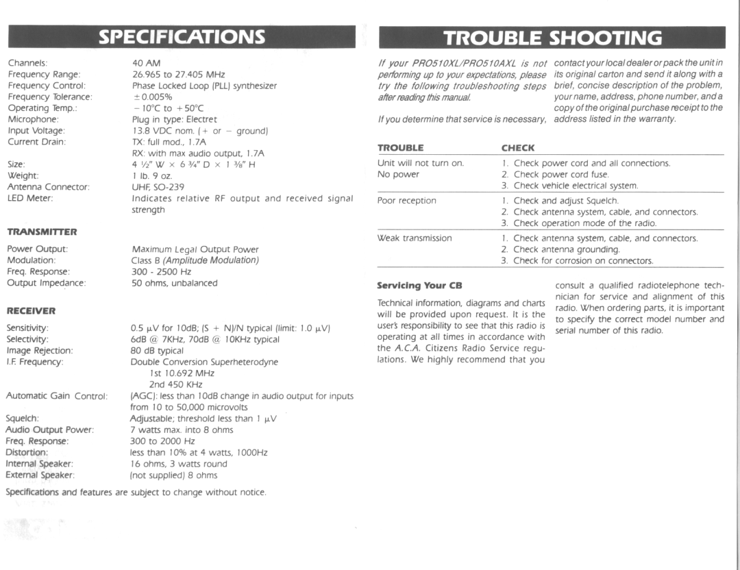 Uniden PRO510AXL manual 