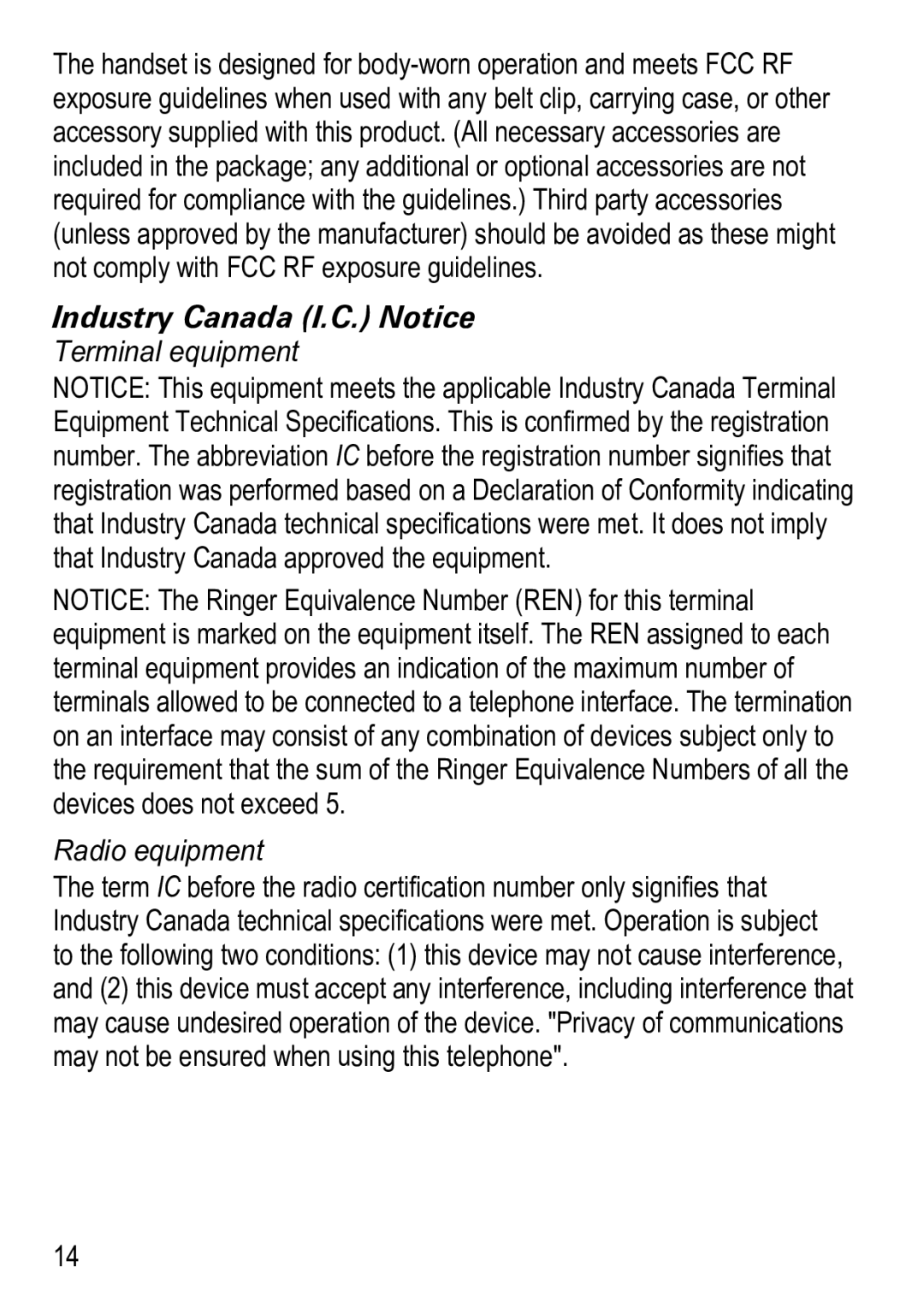 Uniden PS-0033 manual Industry Canada I.C. Notice, Terminal equipment Radio equipment 