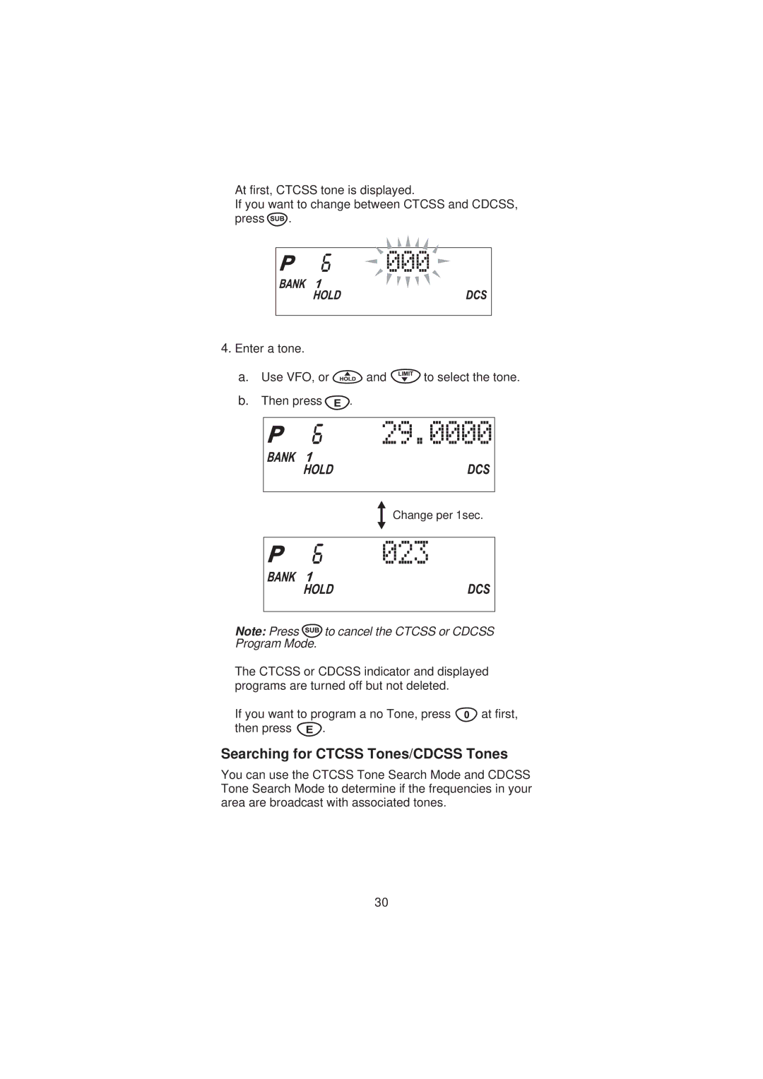 Uniden SC200 manual Searching for Ctcss Tones/CDCSS Tones 