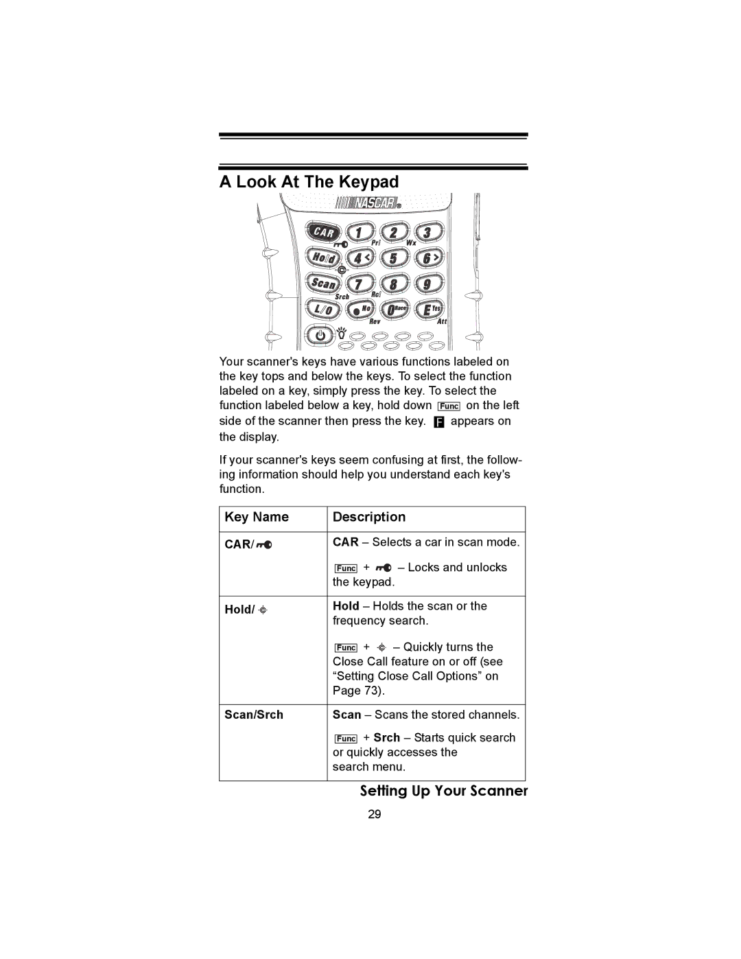 Uniden SC230 owner manual Look At The Keypad, Hold, Scan/Srch 