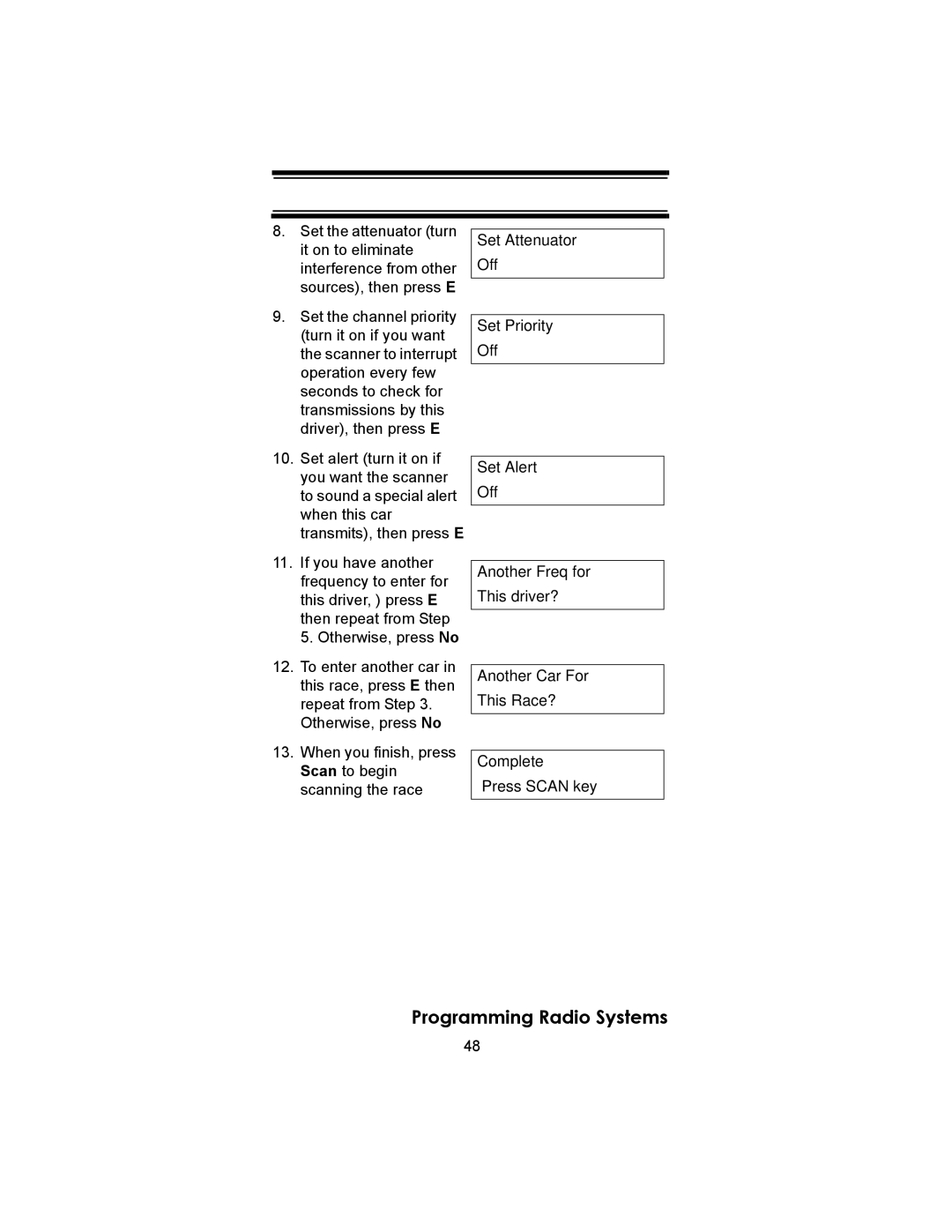 Uniden SC230 owner manual Programming Radio Systems 