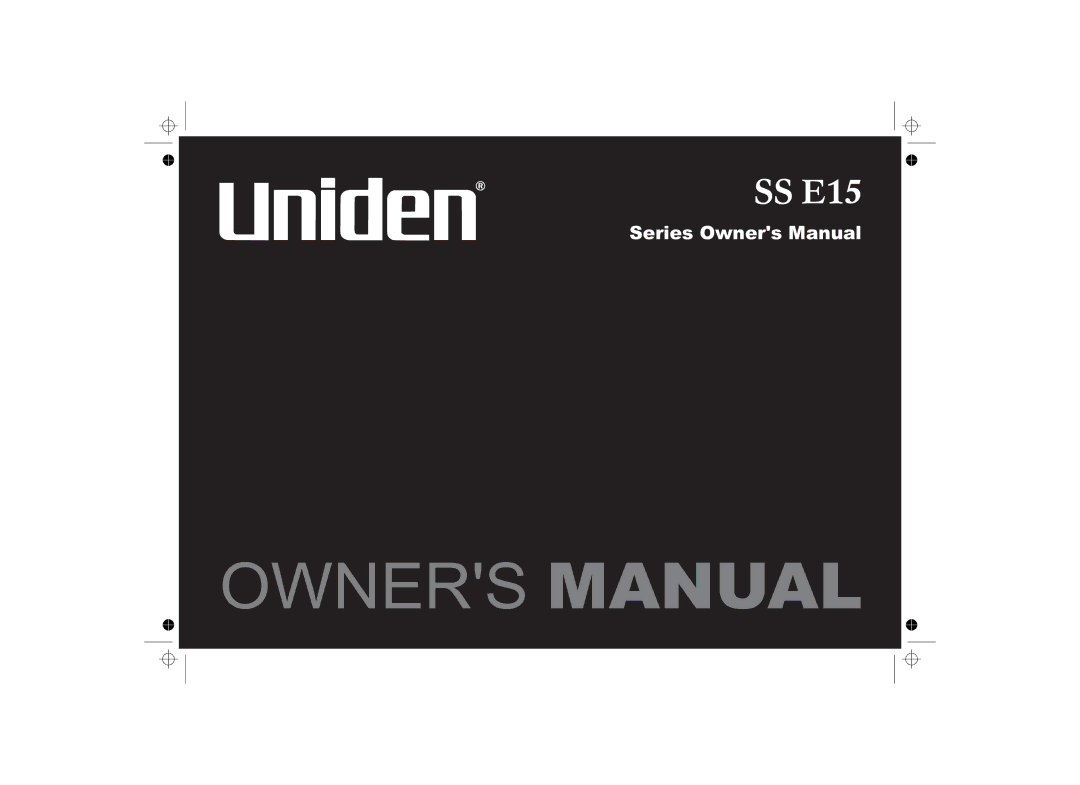Uniden SS E15 owner manual 