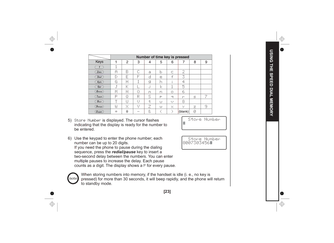 Uniden SS E15 owner manual Using the Speed Dial Memory 