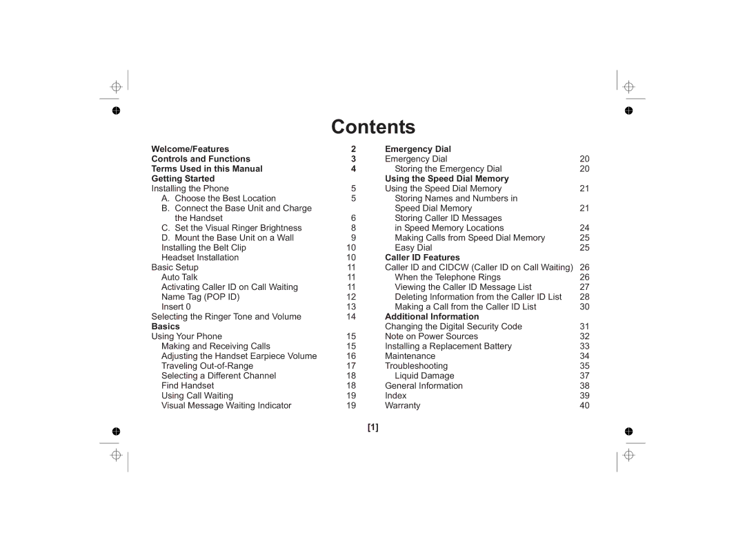 Uniden SS E15 owner manual Contents 