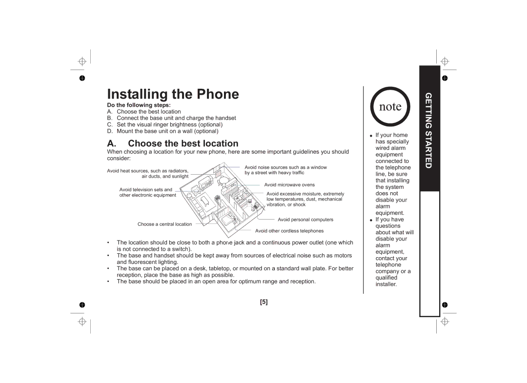 Uniden SS E15 owner manual Installing the Phone, Choose the best location 