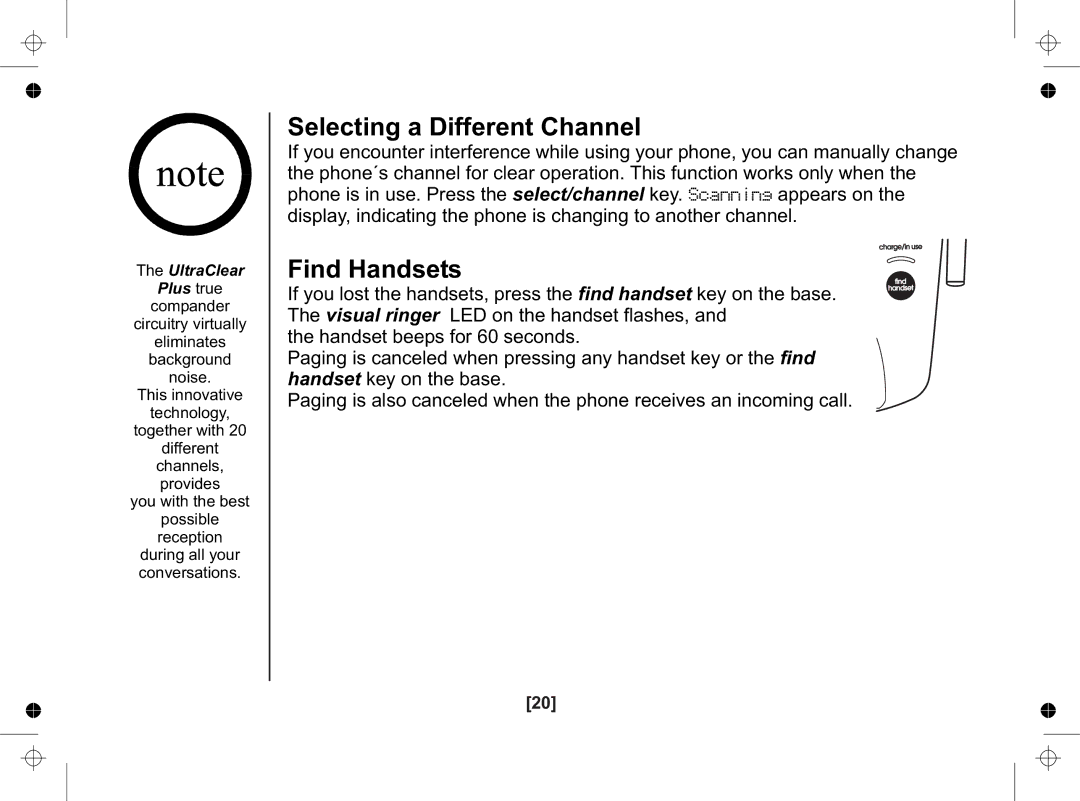 Uniden SS E15+1 owner manual Selecting a Different Channel, Find Handsets 