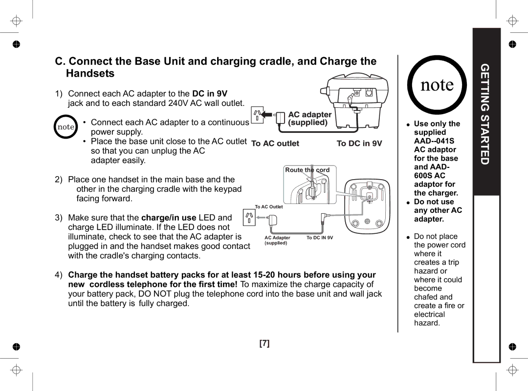 Uniden SS E15+1 owner manual Getting Started 